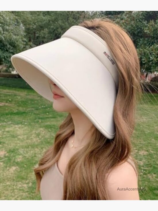 Women\'s UPF Sun Visor Hat Wide Brim Foldable Adjustable Ponytail Beach Travel main image 4